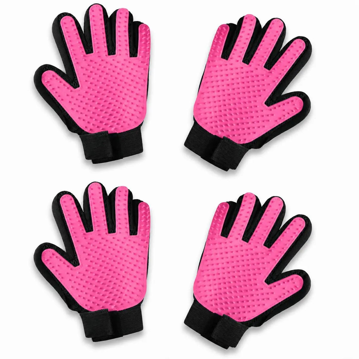 Pet Grooming Gloves, Upgrade Version with Enhanced 255 Silicone Grooming Tips, Hair Remover Mittens for Dogs & Cats, Bath Brush, 2-In-1 Deshedding & Massage Mitt, 5-Finger Flexible Design, for Bathing & Grooming, Safe for Long/Short/Curly Hair Pets