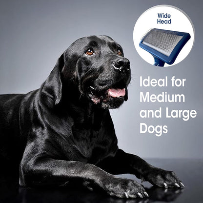 Magic Coat Professional Series Grooming Brush for Dogs & Cats, Reduces Shedding, Stimulates Coat'S Natural Oils, Ergonomic Design, Ideal for Medium, Long, Curly, and Wiry Coats | Reduces Shedding, Fine Wire Bristle Dog Brush, Captures Loose Hair & Increases Shine, Medium, Long, Curly, and Wiry Coats