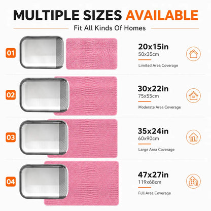 Cat Litter Mat, 47X27Inches Large Double Layer Honeycomb Cat Litter Trapping Mat, Non Slip Waterproof Urine Proof Cat Litter Box Mat for Floor, Kitty Litter Rug, Cat Supplies, Pink