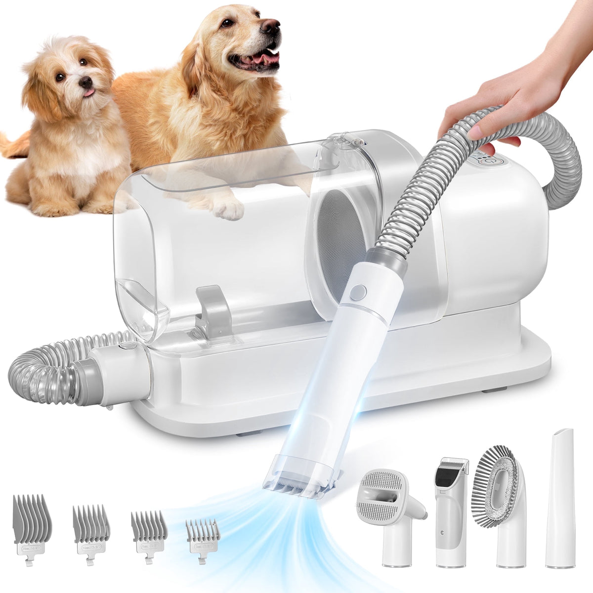 Dog & Cat Grooming Clippers Kit, Adjustable Corded Electric with Accessories (9 Pack)